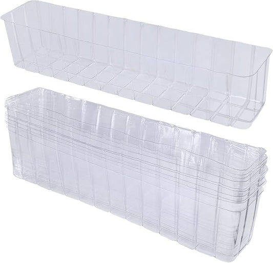 10 Pcs Plastic Planter Liners Clear Rectangular Plastic Liners for Flower Box Planter Window Box Planter 16.2" L x 3" W x 3.5" H for Indoor Outdoor Flower Arrangement Succulent Garden Windowsill Decor