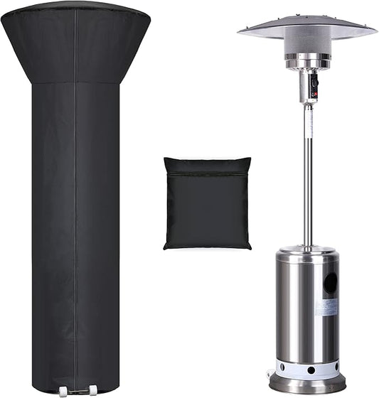 Patio Heater Covers with Zipper and Storage Bag,Waterproof,Dustproof,Wind-Resistant,Sunlight-Resistant,Snow-Resistant,Black,89'' Height x 33" Dome x 19" Base