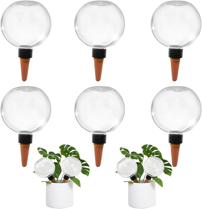 6 Pcs Self Watering Globes for Indoor Plants Automatic Watering Planter Insert 17.5 oz Watering Bulbs with Slow Release Control Water Dripper for Plants
