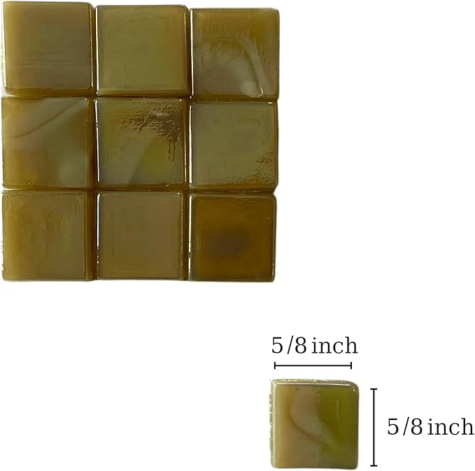 Smeinink Iridescent Mosaic Tiles - 1.1 lb Single Mosaic Pieces for Crafts, Glass and Stained Glass DIY, 34 Colors (WJ34-3)