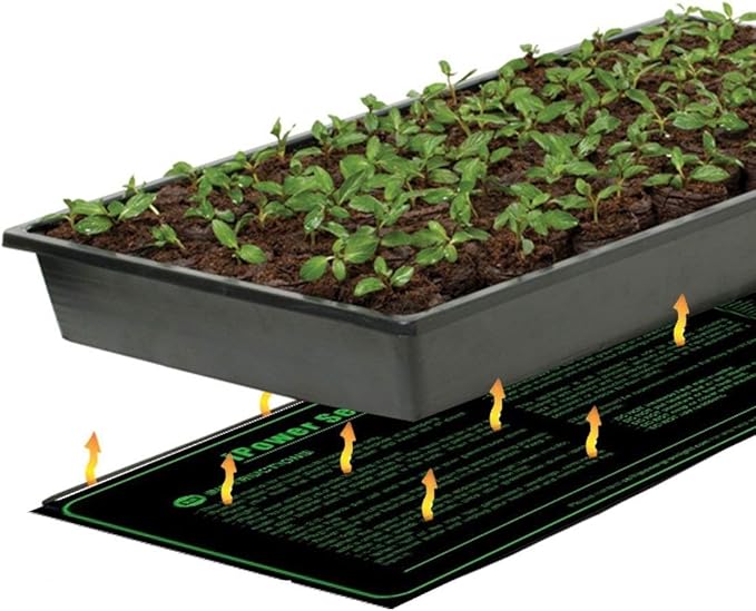 iPower 10" x 20" Warm Hydroponic Seedling Heat Mat and Digital Thermostat Control Combo Set for Seed Germination, Black