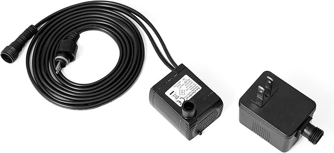 Glitzhome 27.25" H Outdoor Garden Water Fountain with LED Lights and Pump, 4 Tier Turquoise Embossed Pattern Ceramic Pots Cascading Floor Standing Fountain for Porch Deck Patio Backyard Decoration