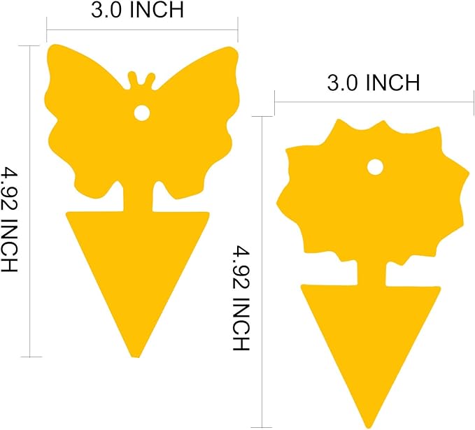 48PCS Fruit Fly Sticky Traps, Fungus Gnat Traps Insect Trap for Plants Kitchen Indoor and Outdoor（48 Lemon Yellow ）