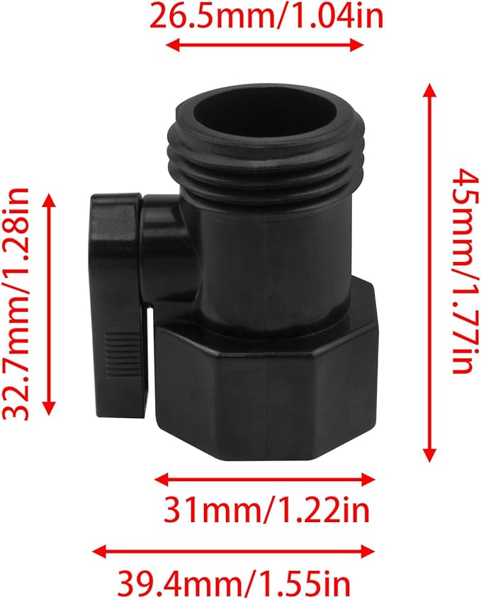 3/4Inch Plastic Garden Hose Connector Garden Hose Shut Off Valve Plastic for Irrigation System Garden Sprayer Sprinkler 4PCS