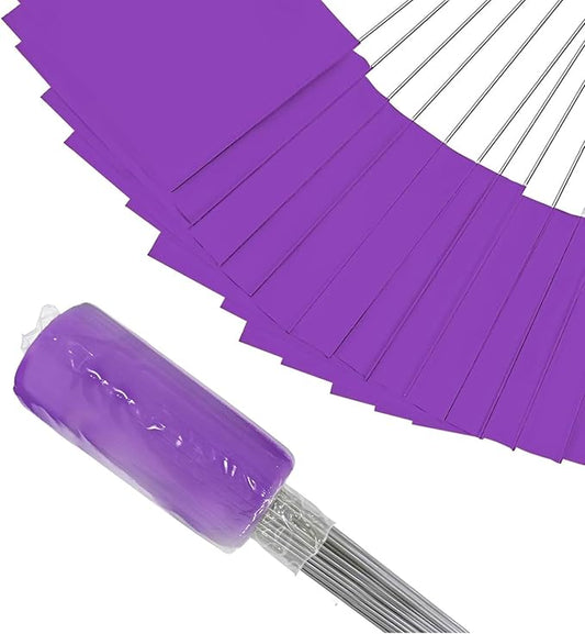 Zozen 100Pack Purple Marking Flags, Writable | 15x4x5 Inch, Yard Flags for Lawn & Irrigation & Landscape & Sprinkler & Survey & Dog Training.