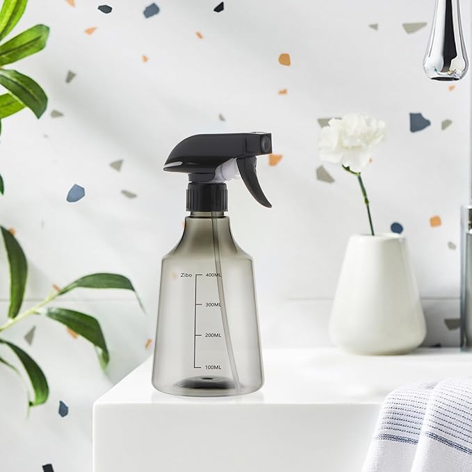 driew Plant Mister Spray Bottle, 2 Pack 13.6oz 400ML Plant Mister Water Spray Bottle with Scale for Plants Misting Bottle Water Fine Mist,Grey