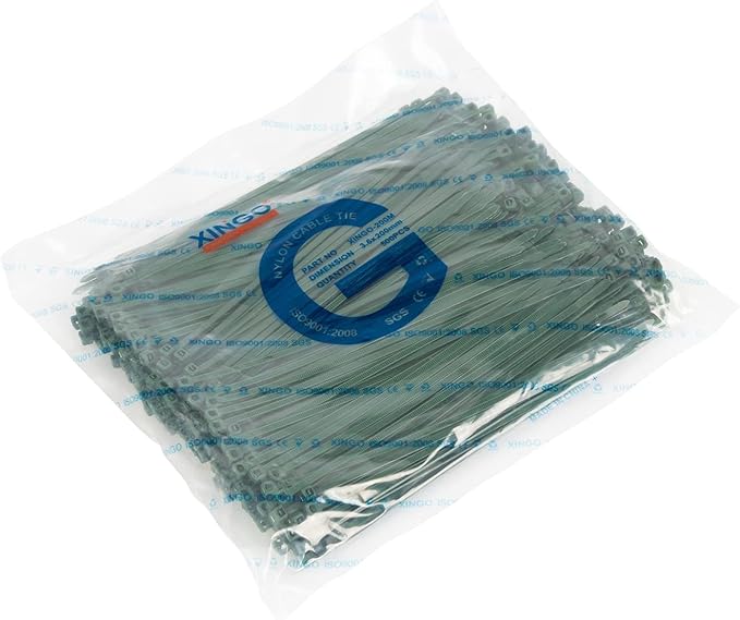 XINGO Cable Zip Ties (500 Pack), 40 Lbs Tensile Strength-Heavy Duty, Self-Locking Nylon Plastic Wire Ties in Assorted Sizes and Colors for indoor and outdoor (8 inch, Dark Green)