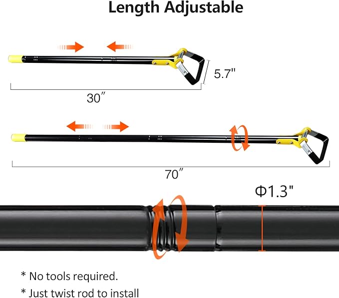 DonSail Hoe Garden Tool - Scuffle Garden Hula Hoes for Weeding Gardening Long Handle Heavy Duty - Adjustable Weeding Loop Stirrup Hoe 30-70 Inch Black