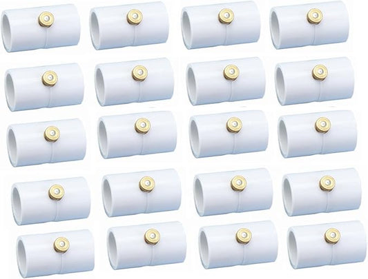 1/2 Inch PVC Coupling with Brass Mist Nozzle PVC Splitter with Brass Misting System Nozzles (Pack of 20)