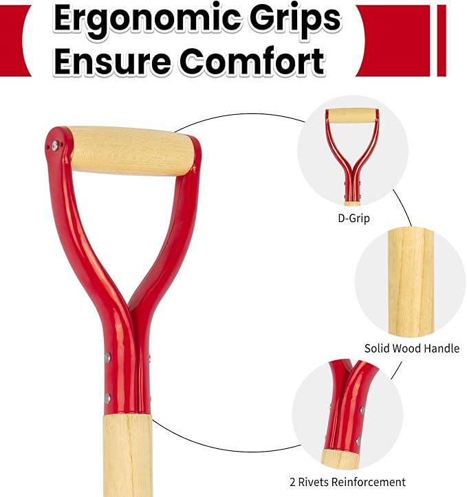 Heavy Duty Garden Fork for Digging, 4 Tines Pitch Fork for Gardening Compost, Garden Pitch Fork with Wooden Handle, 45 Inches