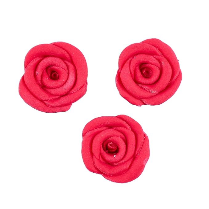 Confect Edible Neon Pink Roses – 12-Pack Edible Roses for Cake Decoration – Bold Floral Toppers for Desserts- Vegan, Gluten-Free, Nut-Free, Soy-Free, Dairy-Free, Palm Oil-Free