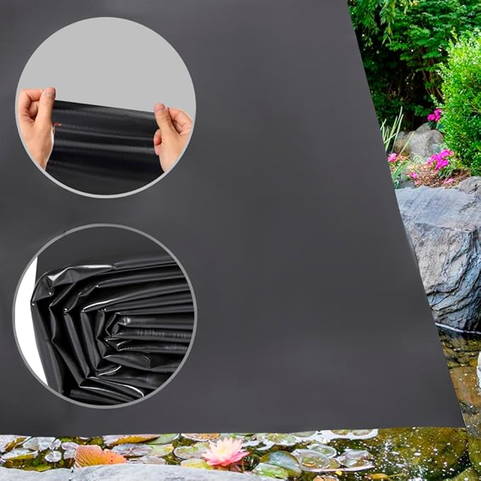 Pond Liners 20 x 25 Feet, Easy Cutting LDPE Pond Liner 20 Mil, High Preformed Koi Pond Liner for Ponds, Streams, Fountains and Garden Waterfall