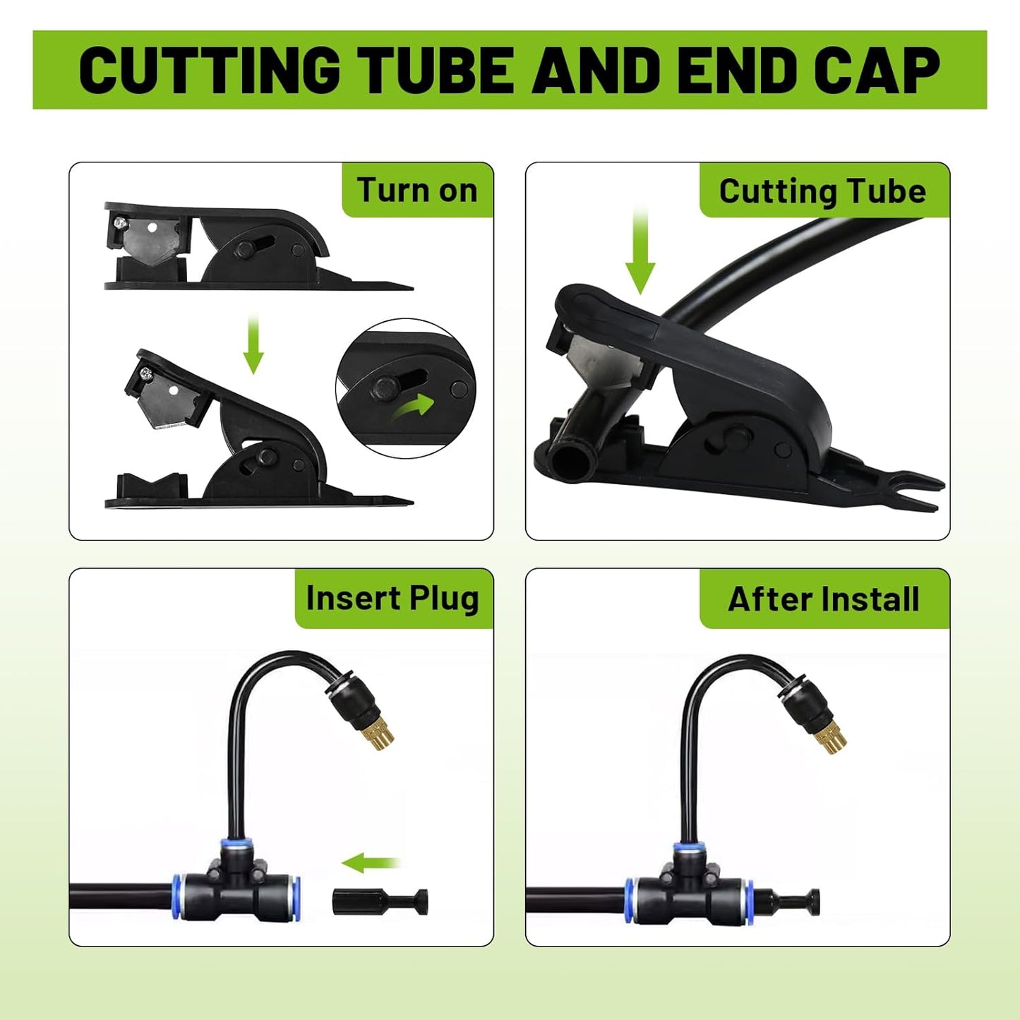 Drip Irrigation Kit - 100 FT. Hose Sprinkler System with 360° nozzles and T-connectors for Gardens, lawns, Plants, Flower beds, Trees, patios and hydroponics (Closeable nozzle-16)