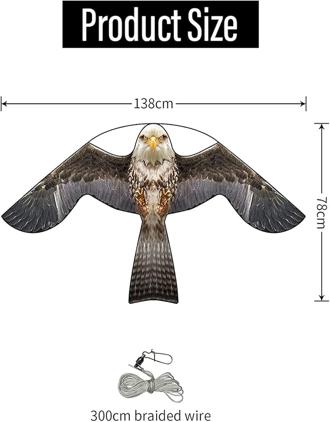 Bird Hawk Flying Kite for Crops Farm Protector Bird Scarer Kites Without Pole-Style B Kite