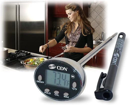 CDN Thin Tip Thermometer | ProAccurate®, 4.75" Stem, Digital, Hold, Max, Waterproof, NSF Certified, Ideal for Cooking, Brewing - DTQ450X