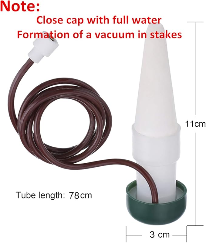 Hestya 10 Pack Plant Watering Stakes Automatic Devices Plant Self Drip Irrigation Slow Release Indoor Outdoor Terracotta Water Spikes for Potted Plants Flower (Black Base)