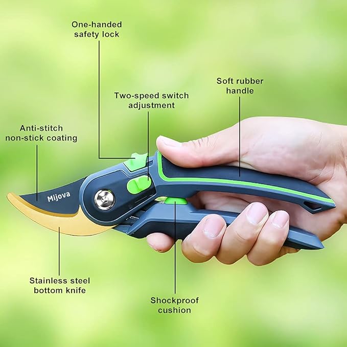 Pruning Shears, Heavy Duty Handheld Gardening Scissors, High Carbon Steel Plant Shears Use for Gardening Pruners, Floral Shrubs and Vines, Professional labor-saving Secateurs