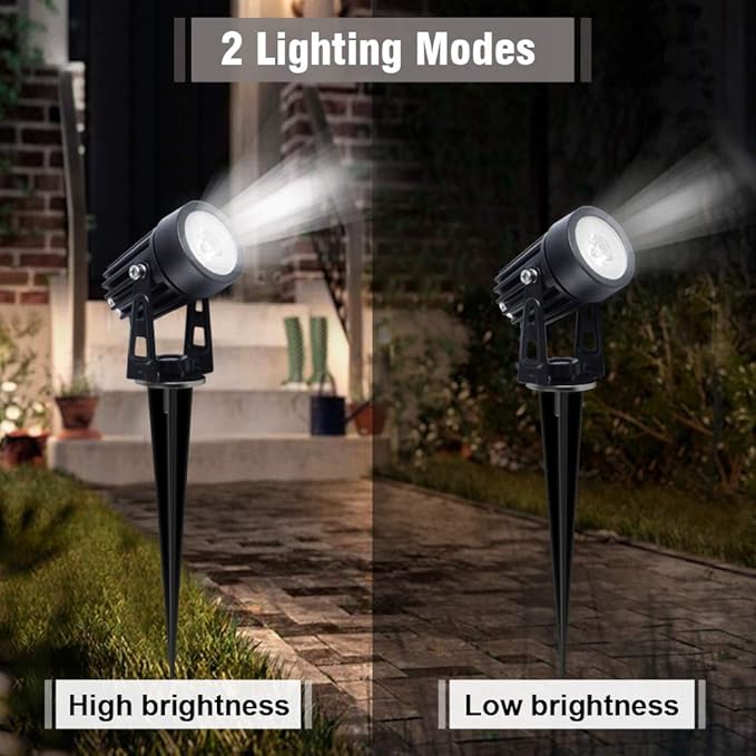 APONUO Metal Outdoor Solar Landscape Lights Solar Lights Outdoor Waterproof Solar Landscape Spotlight for Yard Landscape Lighting, Auto On/Off for Pathway,Driveway, Porch, Patio (Cool White)