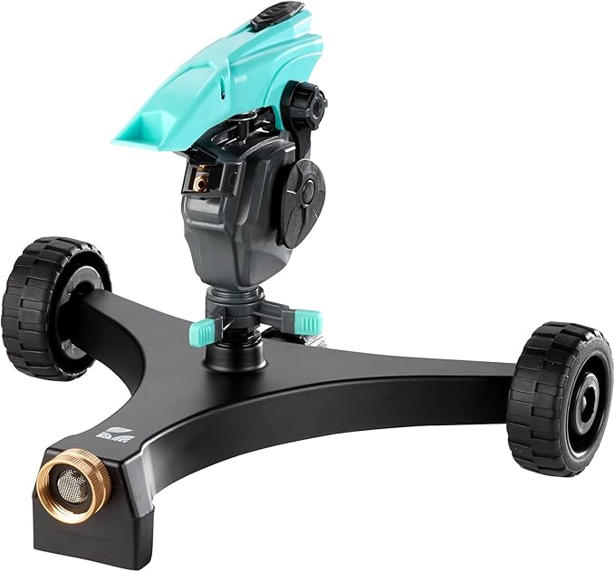 Lawn Pulsating Impact Sprinkler 300011 with a Gear Drive on Metal Base, Adjustable to 360 Degrees by New England Garden Tools