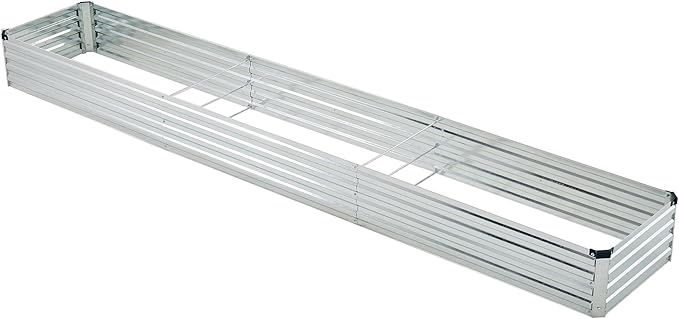 12x2x1ft Galvanized Raised Garden Bed,Outdoor Planter Box Metal Patio Kit Planting Bed for Vegetables Flowers Herb,Silver