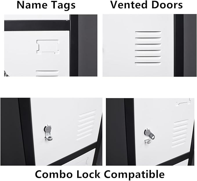 71" Heavy-Duty Steel Locker Cabinet (6-Door 6-Tier) - Secure Storage for School Lockers, Office Employee, Gym & Home Organization - Industrial Metal Lockers