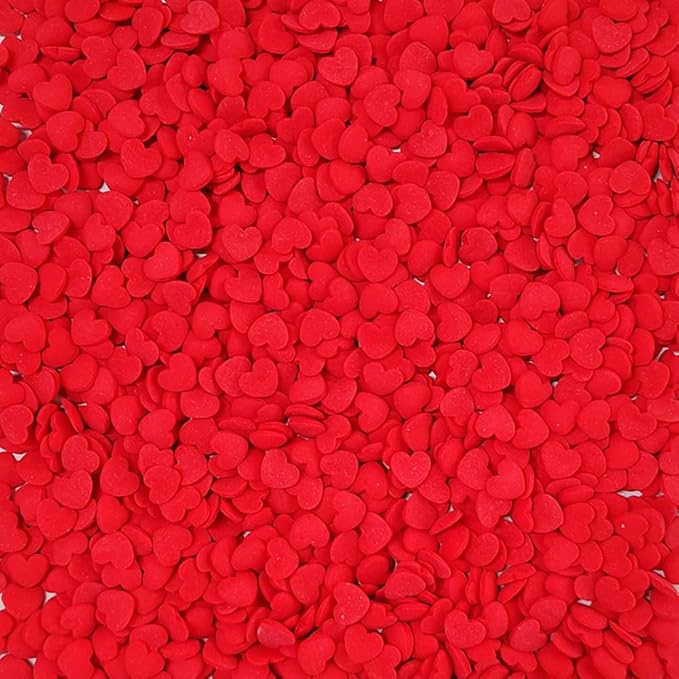 Homankit Red Hearts Sprinkles Edible Baking Cupcake Cake Decoration Cookie Ice Cream Donut Decorating 2.82 Ounces