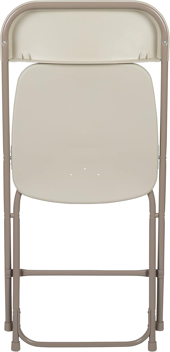 Flash Furniture Hercules Series Plastic Folding Chair - Beige - 4 Pack 650LB Weight Capacity Comfortable Event Chair-Lightweight Folding Chair