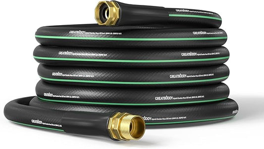 GreatBuddy 50 ft Garden Hose 5/8", Less Kink Heavy Duty Water Hose, Durable & Flexible Hose for Outdoor, Lawn, Car Washing, Pet Bathing and Household