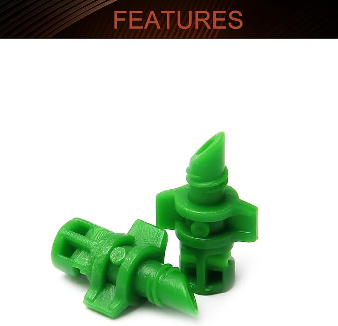 MroMax 20Pcs 180 Degree Micro Sprayer Automizing Sprinkler Nozzle Hydroponic Aeroponic Misters Fan Jet for Miniature Garden Lawn Plant Irrigation System Green