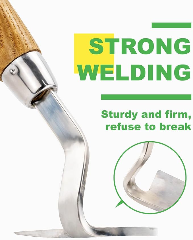 Sickle Hoe Japanese Weeding Sickle Garden Tool Japanese Weeding Tool Small Garden Hand Hoe Weed Scraper for Weeding Cultivating Trenching Japanese Stainless Steel Right Handed Hoe 13 Inch