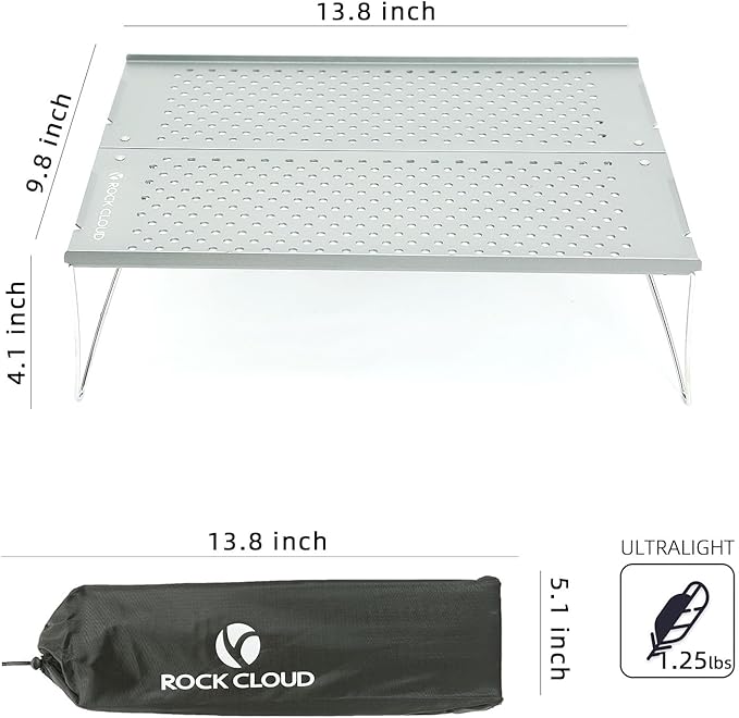 ROCK CLOUD Mini Compact Camping Table Ultralight Folding Table for Backpacking Camp Hiking Beach Picnic BBQ