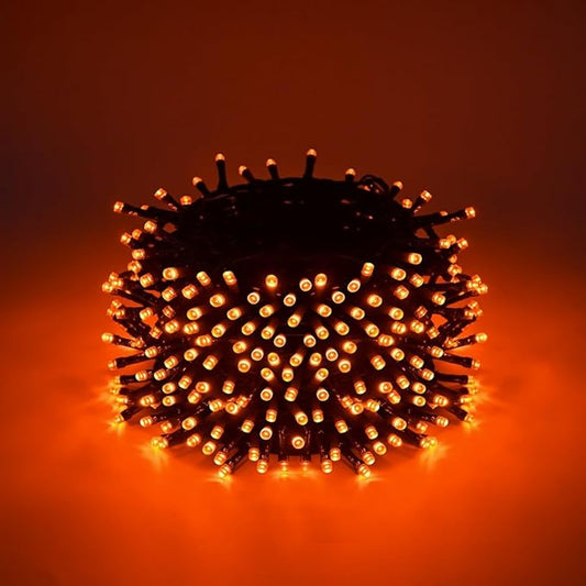 300 LED Halloween Lights, 118FT Waterproof Halloween String Lights, Orange Halloween Lights Outdoor with 8 Lighting Modes for Halloween Outdoor Party Yard Garden Decoration