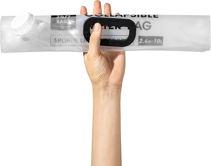 24/7 BAGS 8 Pack Collapsible Water Container Bag 1.3 Gallon/5 Liter, Heavy Duty with Carry Handles, Hikes, Trips, Weather Emergencies, and More, Foldable Water Bag