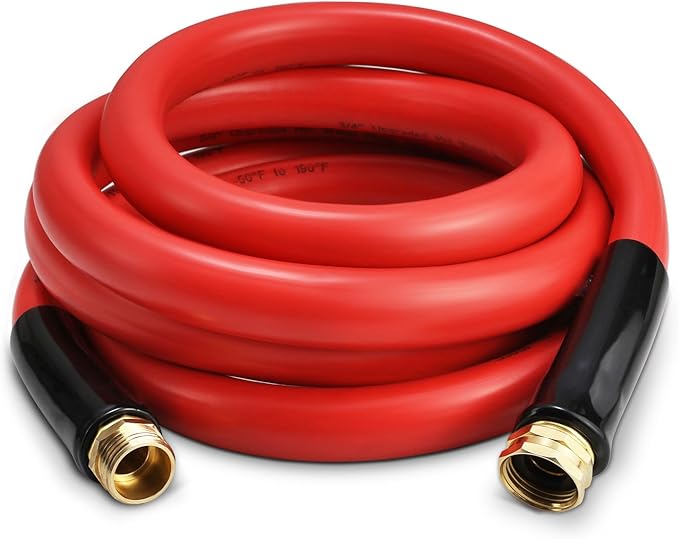 Garden Hose 15 ft x 3/4” Hot/Cold Heavy Duty Water Hose,-50°F to 190°F,Burst 600Psi Flexible Upgraded Rubber Hoses,3/4” Solid Fittings for All-weather Outdoor Lawn & Garden