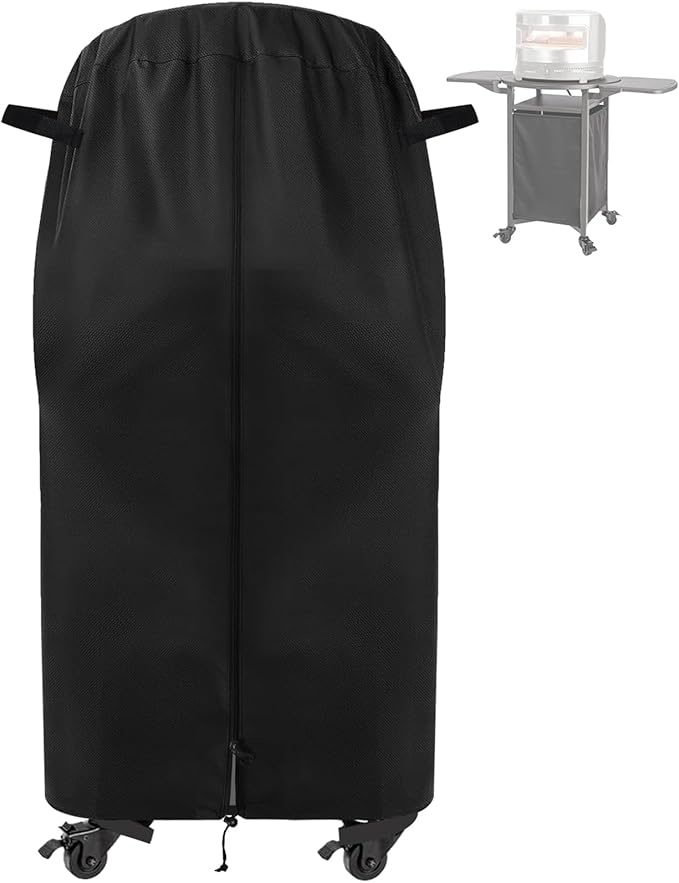 Cart Cover for Solo Stove Pi Pizza Oven Table, Heavy Duty 600D Waterproof Pizza-Oven StandCover, 40 inch Outdoor Cover for BBQ Cart/Pizza Topping Station/Grill, 27" Dia x 42" H