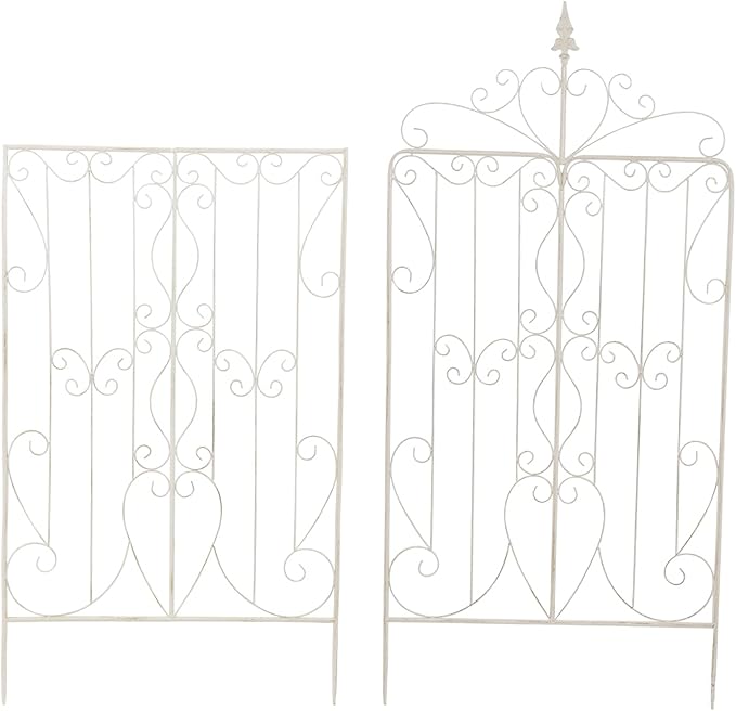 Sungmor 2 Pack Large Garden Trellis for Climbing Plants, 92.5 Inch Tall Rustic White Garden Metal Trellis, Decorative Trellis for Outdoor Rose Vines Cucumbers Support, Greenhouse, Flowerbed, Backyard