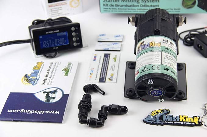 MistKing – Starter Misting System, 5th Gen | Used by Zoos, Botanical Gardens, Institutions & Hobbyists | Expandable to 10 Nozzles | Extremely Fine Mist | 50 Micron Droplets | MKSMS5-125-50