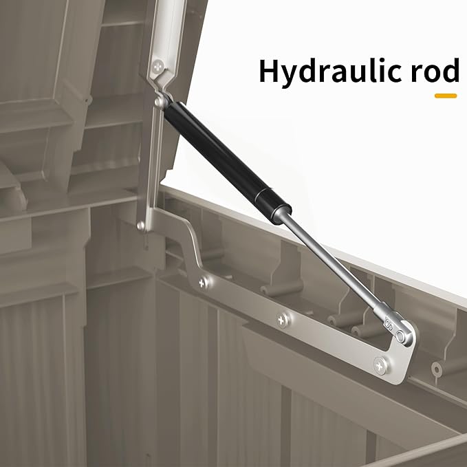 180 Gallon Outdoor Storage Box Waterproof Lockable Resin Deck Box Large, Patio Storage Bin for Pool Accessories Cushion Furniture, Garden Tools, UV-Resistant Outside Delivery Grey