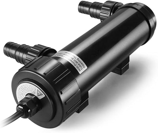 Flexzion Pond UV Lights for Outdoor Ponds - 9W Small Light, 2113-Gal Capacity, 1500L/H UV Pond Clarifier for Outdoor Ponds, Clears Water in Days (CUV-109A)