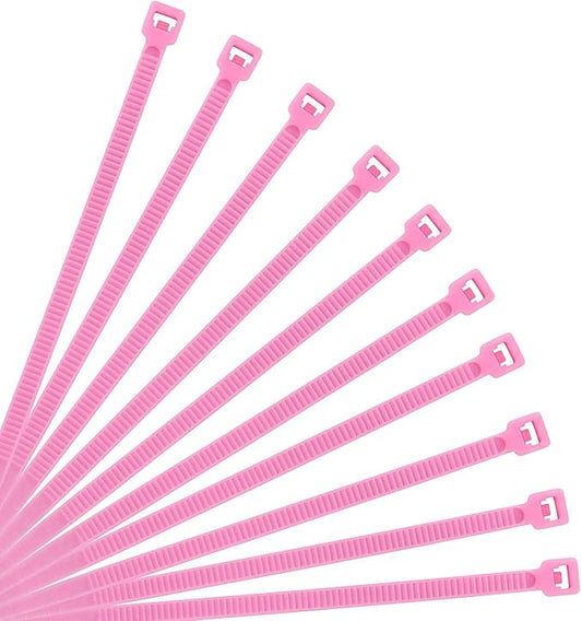 XINGO Nylon Cable Zip Ties Self Locking Plastic Wire Ties with 40 Lbs Tensile Strength for Indoor and Outdoor 12 Inch 500 Pack Pink