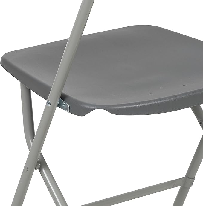 Flash Furniture Hercules Series Plastic Folding Chair - Grey - 6 Pack 650LB Weight Capacity Comfortable Event Chair-Lightweight Folding Chair