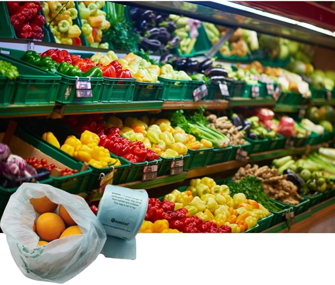 Certified Home Compostable Produce Bags, 1000 Count, 14 x 18 Inches, Hold Up to 14 Lbs, ASTM D6400, EN 13432, US BPI & Europe OK Compost Home Certified