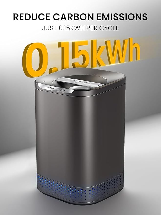 Nagual Electric Kitchen Composter, Indoor Mill Grinder Food Recycler Bin, 0.66gal/Odorless/Low Noise/Auto-Stop, Countertop Disposer Turn Food Waste into Fertilizer