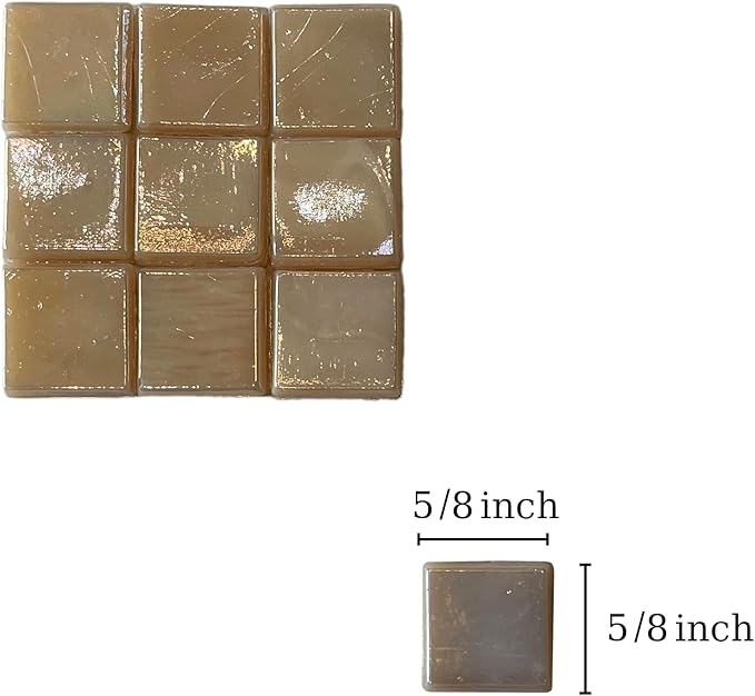 SMEIINIK 500g/1.1lb Bulk Iridescent Color Glass Mosaic Tiles for Crafts,Square Glass Mosaic Pieces for Mosaic Works,Mosaic Making Supplies for DIY,Mosaic Materials (WJ85-2)