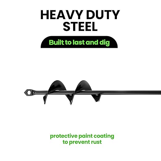 K-Brands Auger Drill Bit for Planting – 1.6 x 9 Inch - Spiral Hole Planter for Bulbs, Bedding Plants, and Umbrella Holes - 3/8 Inch Hex Drive