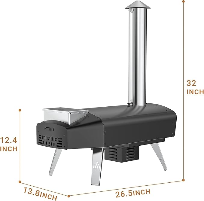 Outdoor Pizza Oven Wood Pellet Fired Pizza Stove with Automatic Rotating System, Pizza Stone, Pizza Peel and Carry Bag (Tisserie W-Oven Series) - Global Patent