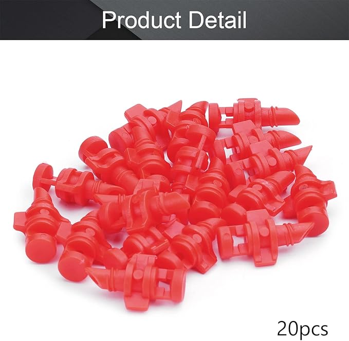 MroMax 20Pcs Misting Sprayer 360 Degree 4x9 Intubation Hole Nozzle Jet Mister Cloning Machine Hydroponic for Water Garden Flower Grass Red