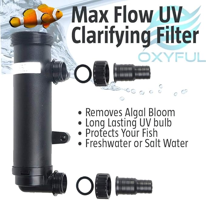 9W Non-Submersible UV Ultraviolet 11" Light Clarifier Lamp Filter for Aquarium Koi Pond Fish Tank
