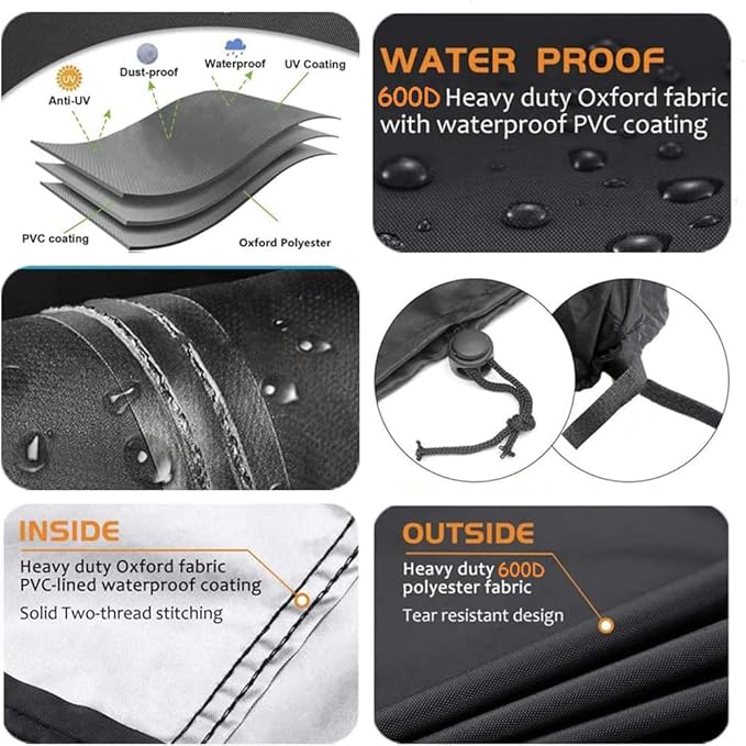 Round Fire Pit Cover, 58 Inches Diameter, 58 x 24 inch Waterproof Firepit Covers, for Patio Fire Pit, Full Coverage Dustproof Anti UV Outdoor Fire Pit Cover