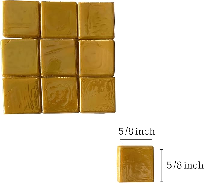 SMEIINIK 500g/1.1lb Bulk Iridescent Color Mosaic Tiles for Crafts, Square Glass Pieces for Mosaic Works, DIY Making Supplies and Materials (WJ92-12)